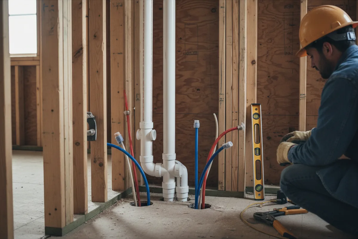 Drain and supply rough-in during Toilet Repair and Installation in Pontiac